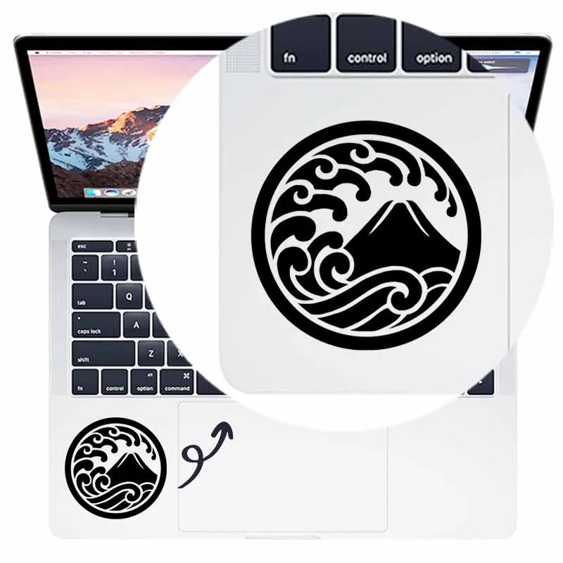 Great Wave & Mount Fuji Laptop Sticker for Macbook Skin Air Pro 14 Retina 13 15 Inch Mac Dell Notebook Silhouette Trackpad Decal