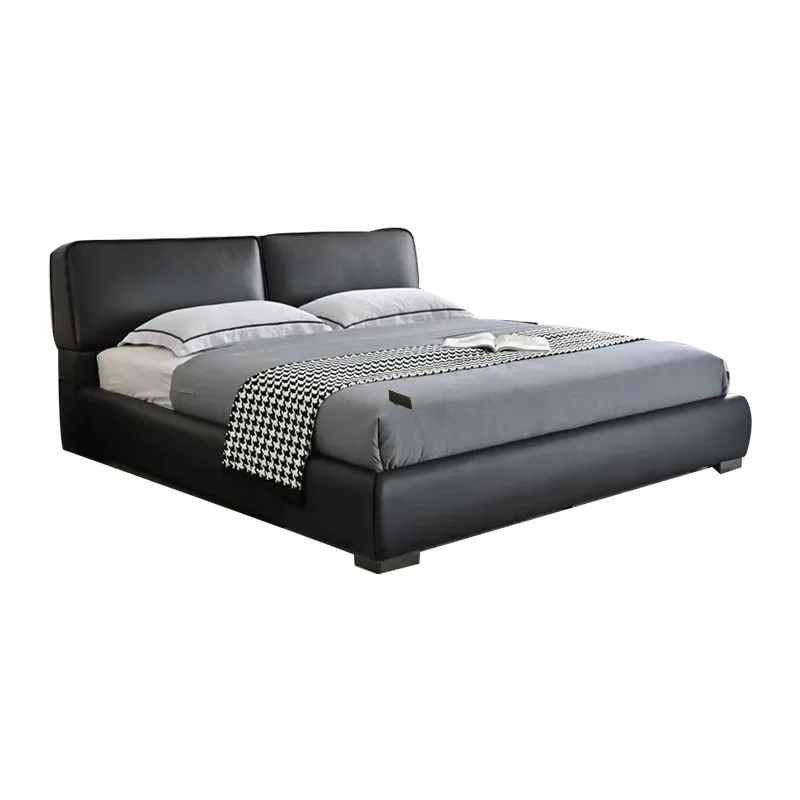 

Tofu block bed, modern minimalist soft bag double bed