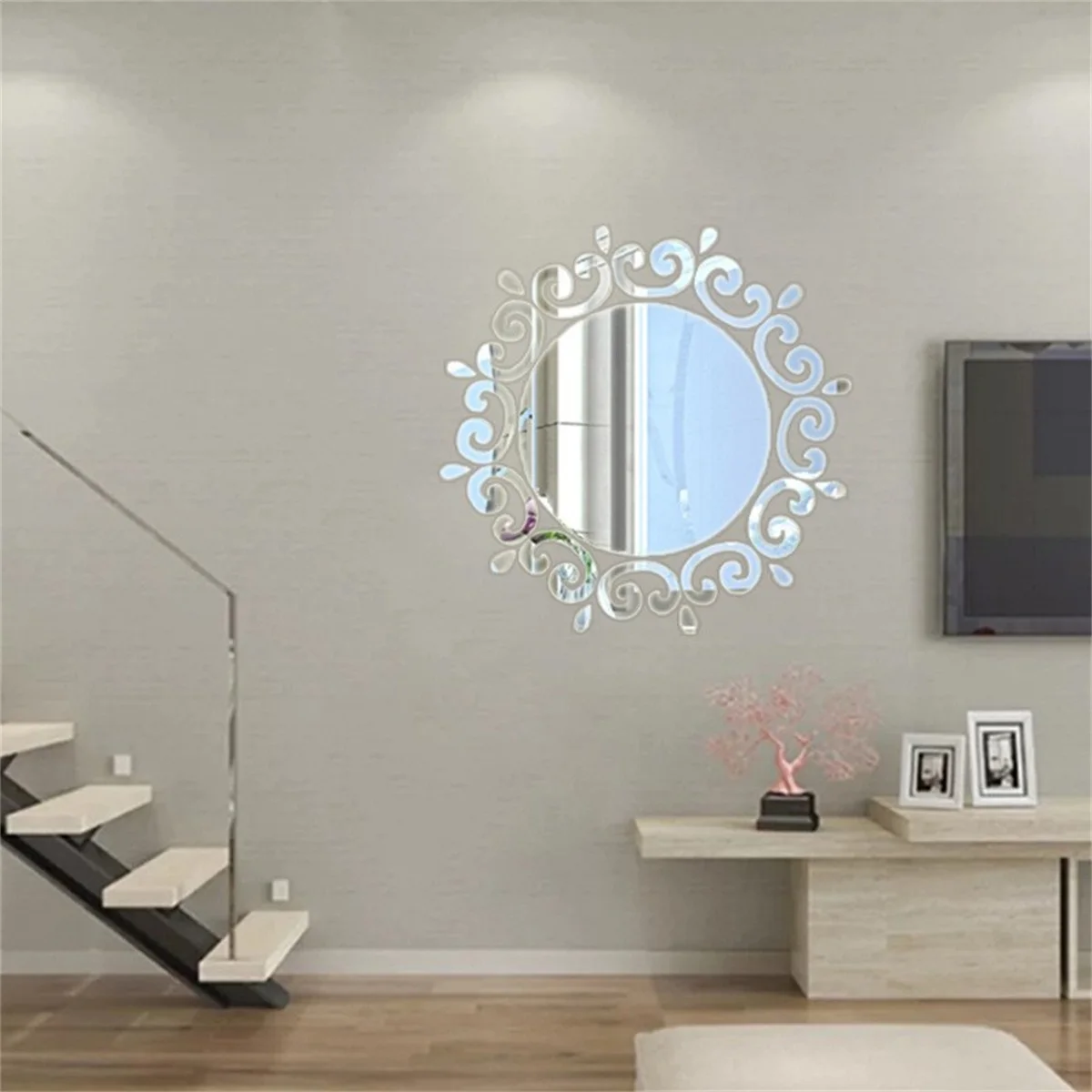 25-teiliges Set Sonnenblumen-Acryl-Wandaufkleber mit Spiegeloberfläche für Heimdekoration, Schlafzimmer, Wohnzimmer, Abzieh- und Aufkleb-Wandkunst, Wandtattoos – Detail 5