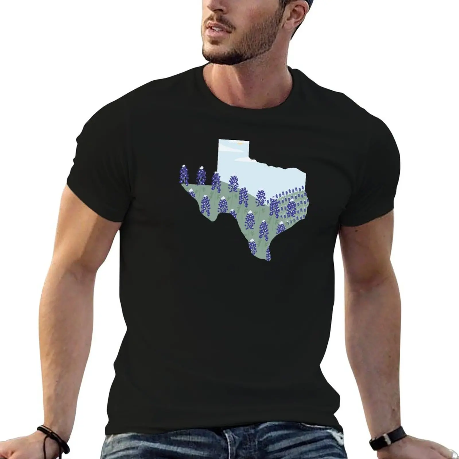 Texas Bluebonnets T-Shirt Funny t-shirt shirts graphic workout shirts for men