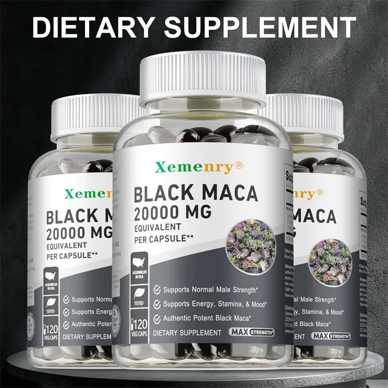 

Black Maca Root Supplement - Improves Strength, Endurance and Mood, Enhances Performance and Boosts Explosive Power