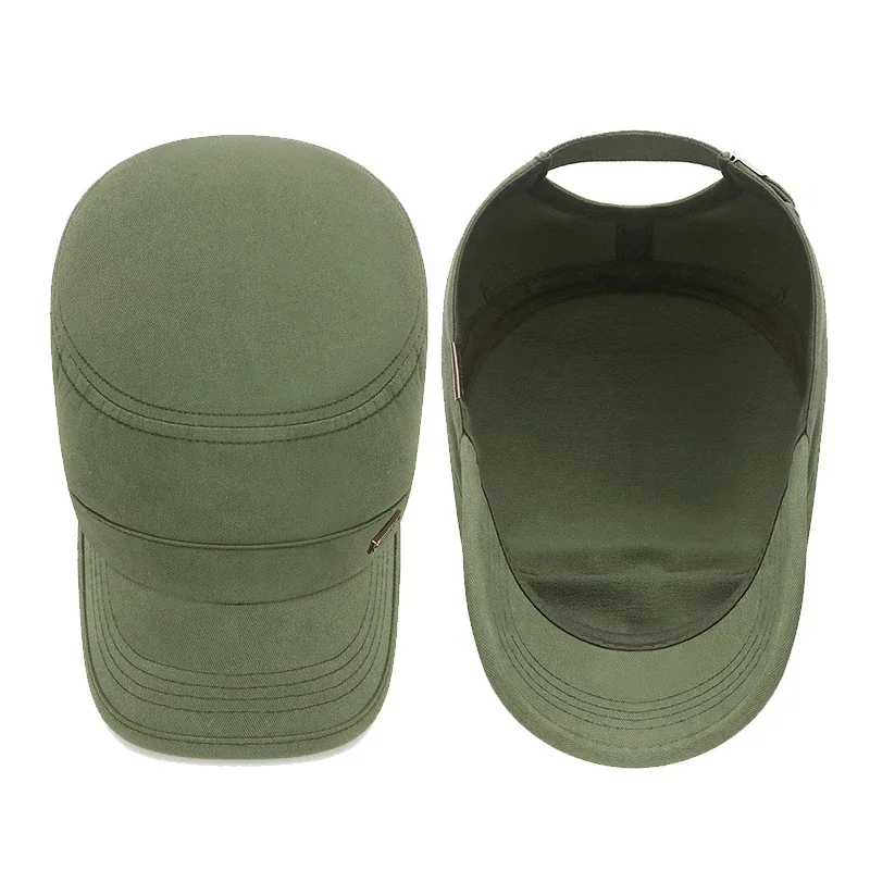 Chapéus snapback de algodão para esportes ao ar livre, boné de beisebol, boné de cadete militar plano, estilo clássico, estilo casual, nova moda