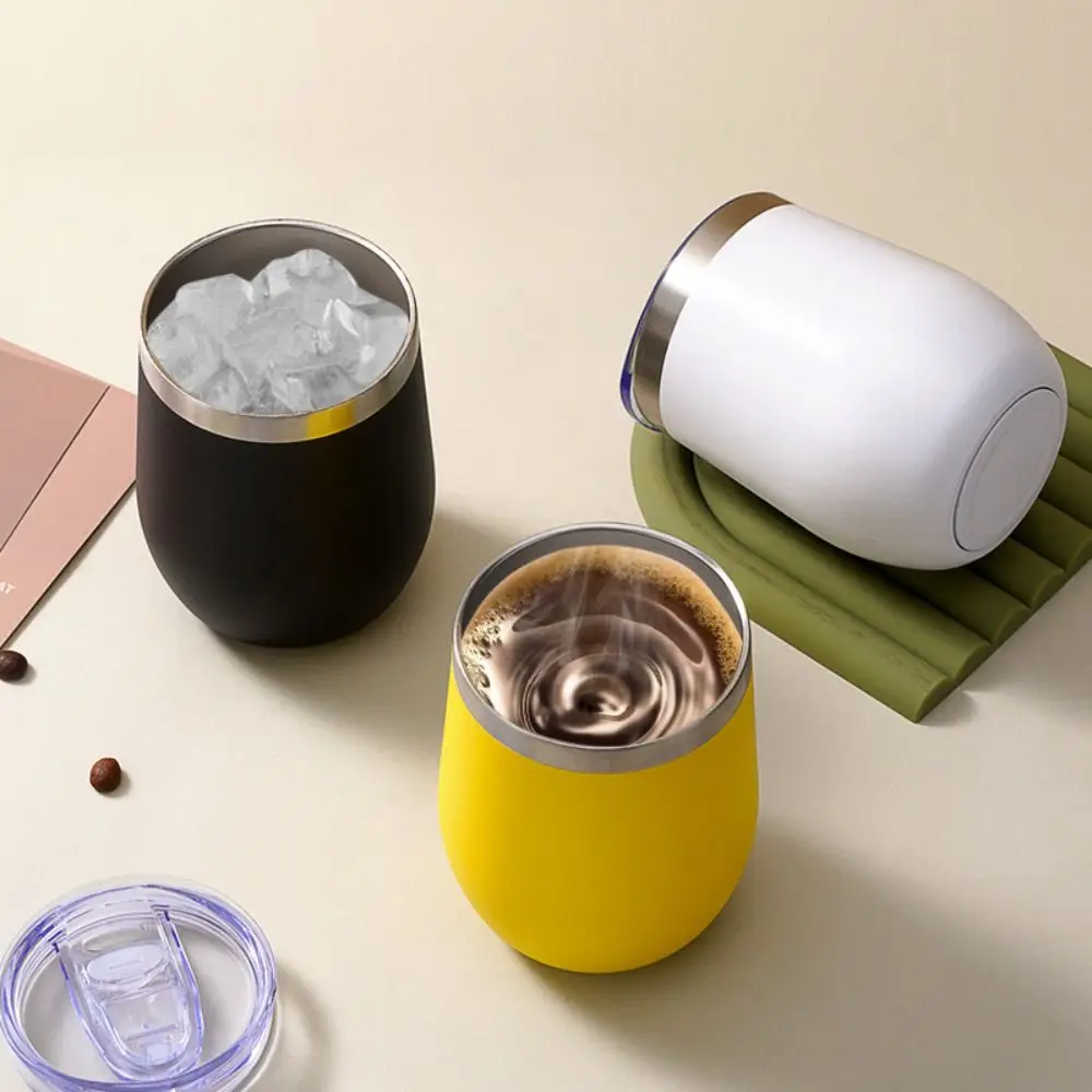New Stainless Steel Eggshell Cup Cold and Hot 12oz Beer Mugs Portable Tumbler Thermal Cup School
