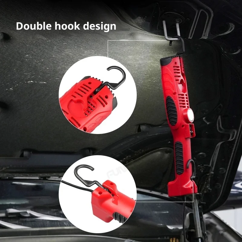 FUNAYA Riparazione auto forte lavoro luce luminosa 2000 lumen rotazione a 360 gradi gancio magnete plug-in illuminazione cablata per riparazione auto