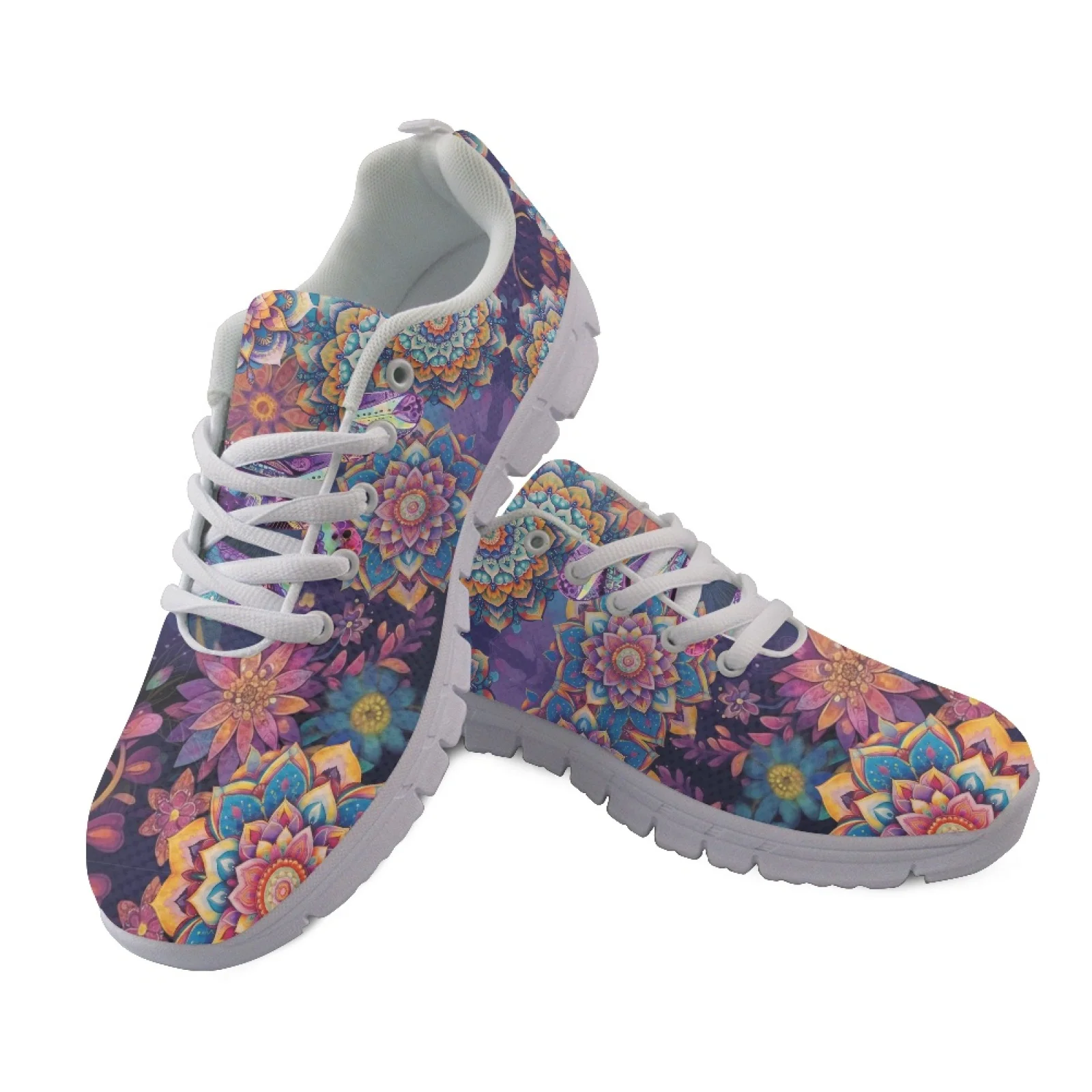 Coloranimal Dragonfly Mandala Mesh & EVA Sole Mens Sports Tennis Shoes Anti-Slip Training Shoes for Women New Trend