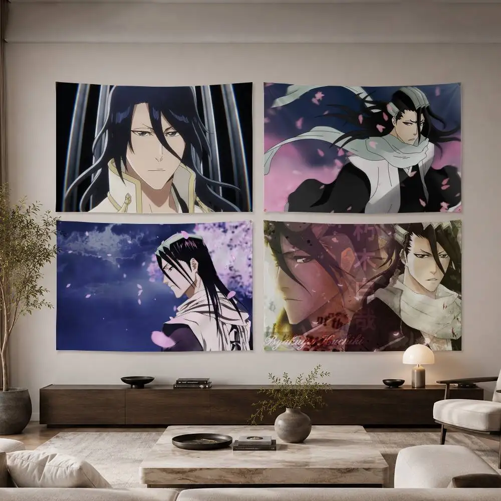 

B-Bleach Anime K-Kuchiki Byakuya Flags Wall Hanging Background Art Banner for Bedroom Home Outdoor Decor
