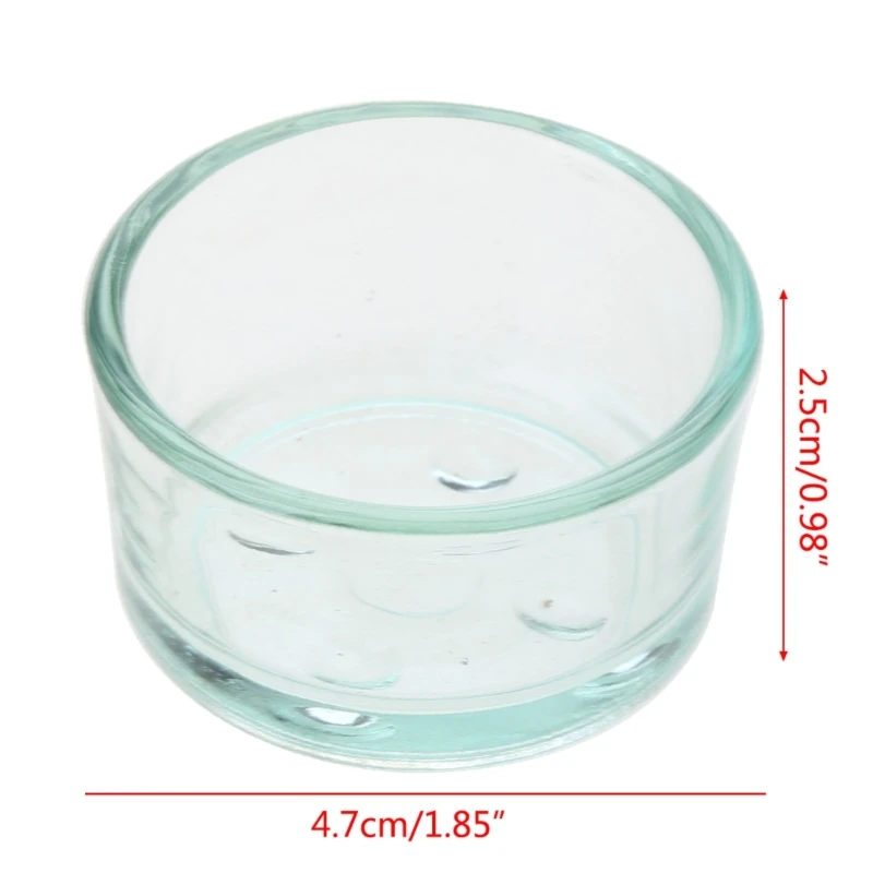 Reptile Corner Bowl Clear Glass Worm Dish Anti-Escape Reptile Feeder Dish for Gecko Scorpions Chameleons Feeding