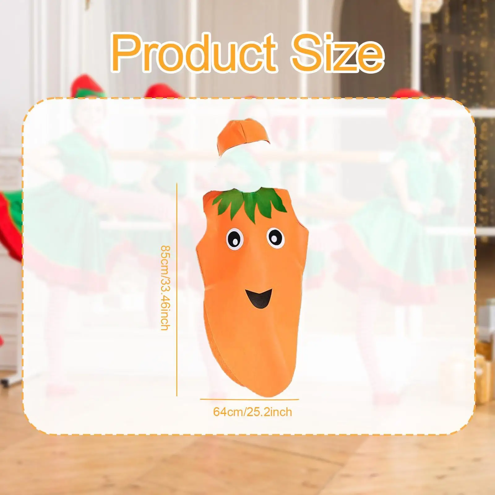 Boys Girls Cartoon Fruit Costume Comfortable Outfit for Kids Carnival Festival Stage Cosplay