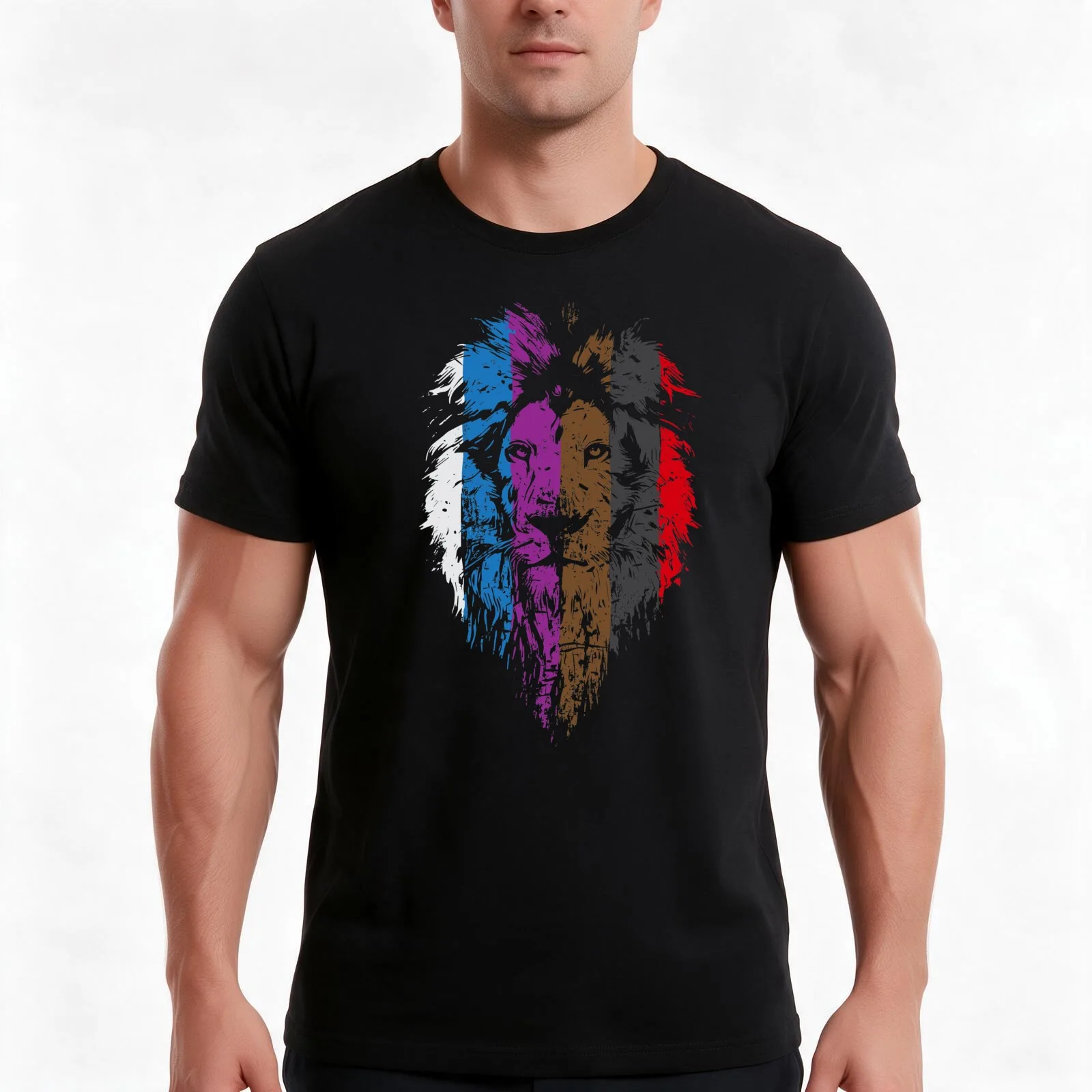 BJJ Belt Rank Lion Face for Jiu Jitsu T-Shirt Summer Casual Cotton Tee Oversized Streetwear Tops Vintage Graphic Print