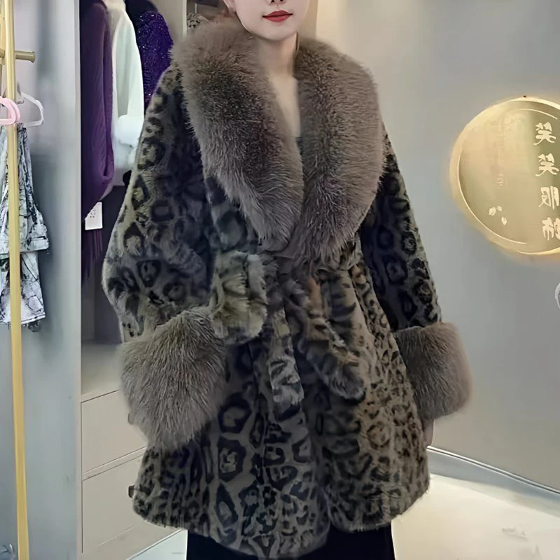 Herfst Winter Nieuwe 2025 Bontkraag Vossenbont Jas vrouwen Overjas Strakke Taille Verdikte Warme Parka Losse Chic bont Jacke