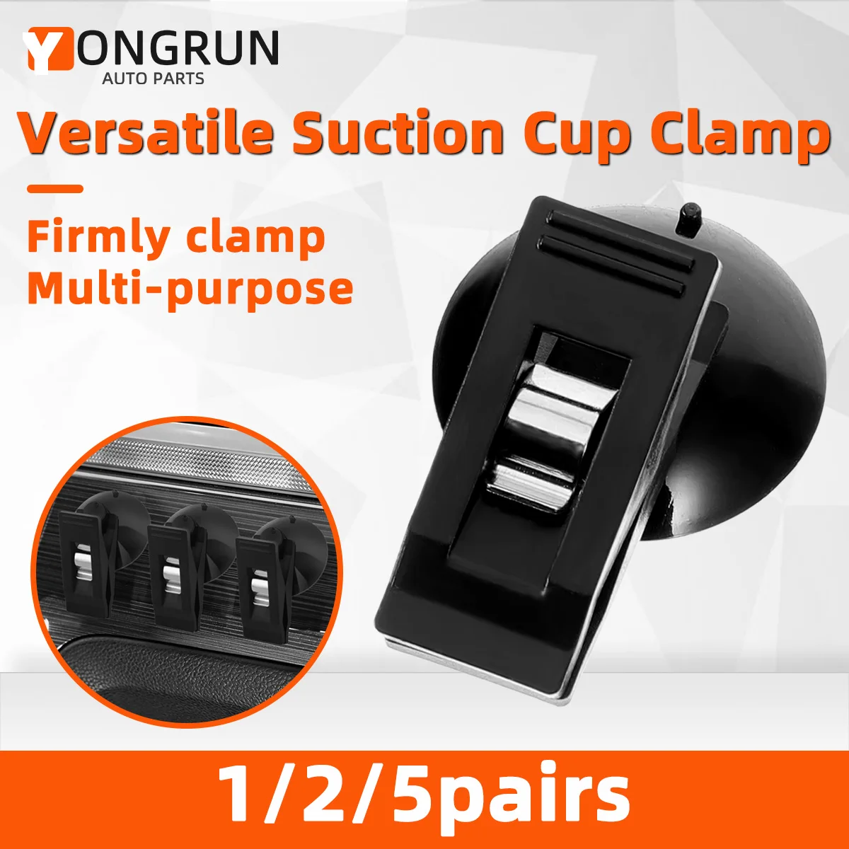 

YONGRUN 1/2/5 пар пластиковых съемных клипс-присосок черного цвета для автомобильных окон, солнцезащитных козырьков и билетов