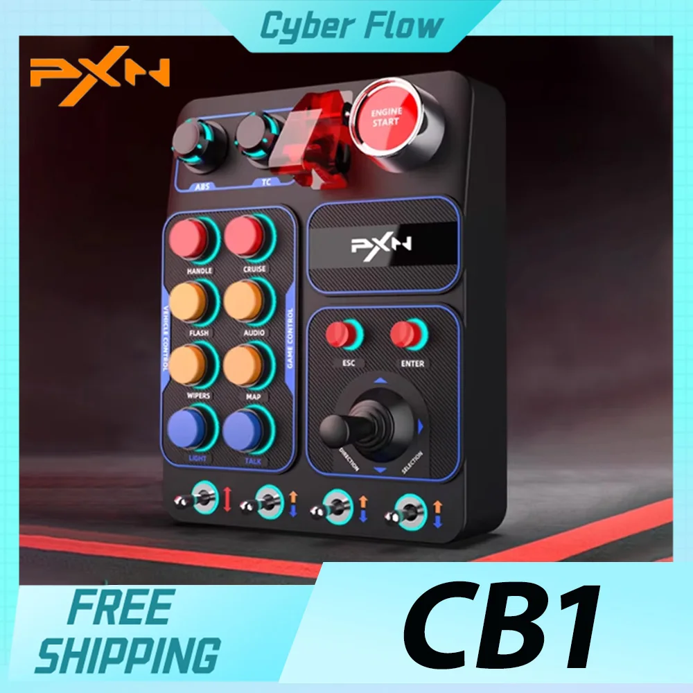 PXN CB1 Racing Simulator Central Control Box Multifunctional Key Control Box RGB Customized For EURO Truck Simulator Racing Game