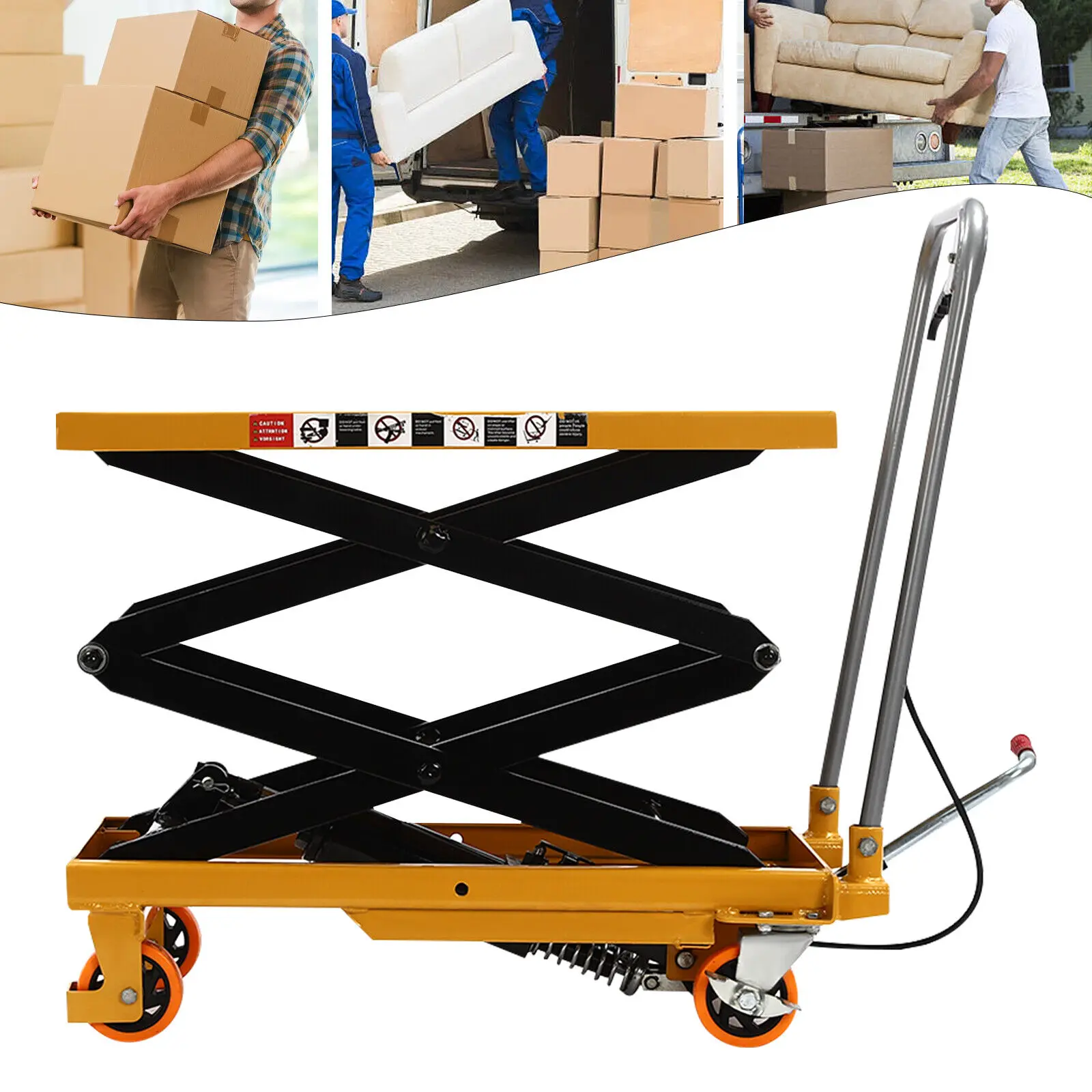 Single Scissor Hydraulic Lift Table, With Locking Wheels For Handling New