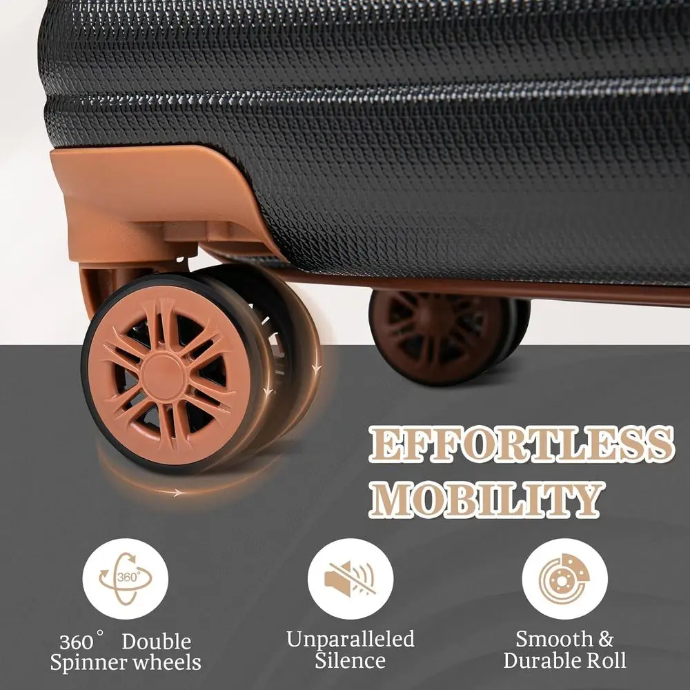 مجموعة أمتعة دوارة مكونة من 3 قطع: حافظات TSA-Lock Hardshell ABS، مقاومة للماء، أزرق داكن، 20، 24، 28