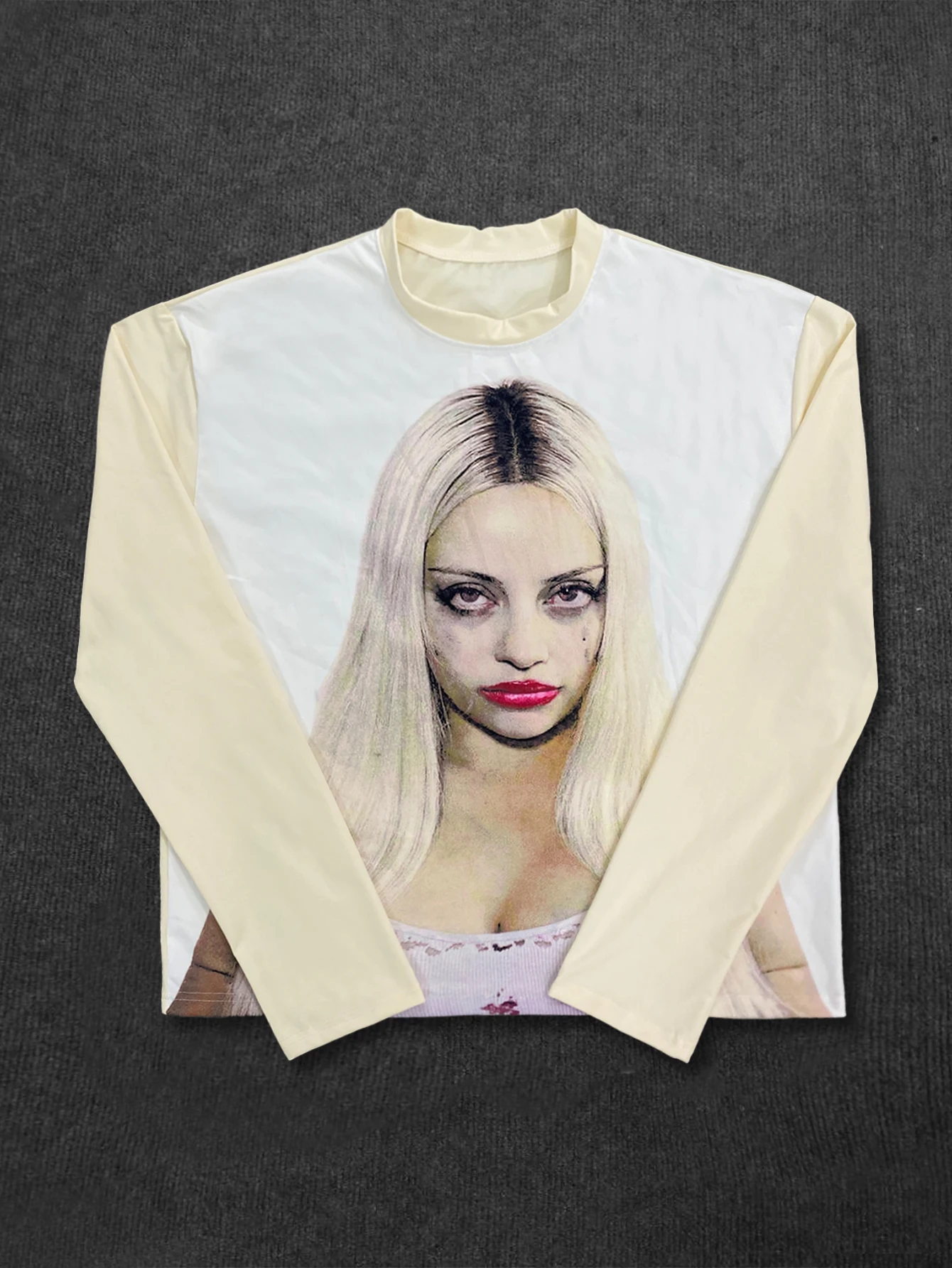 Design Inspired Street Print Loose Versatile Classic Personalized Top Y2K Harajuku Aesthetics Unisex Long Sleeved Gothic T-shirt