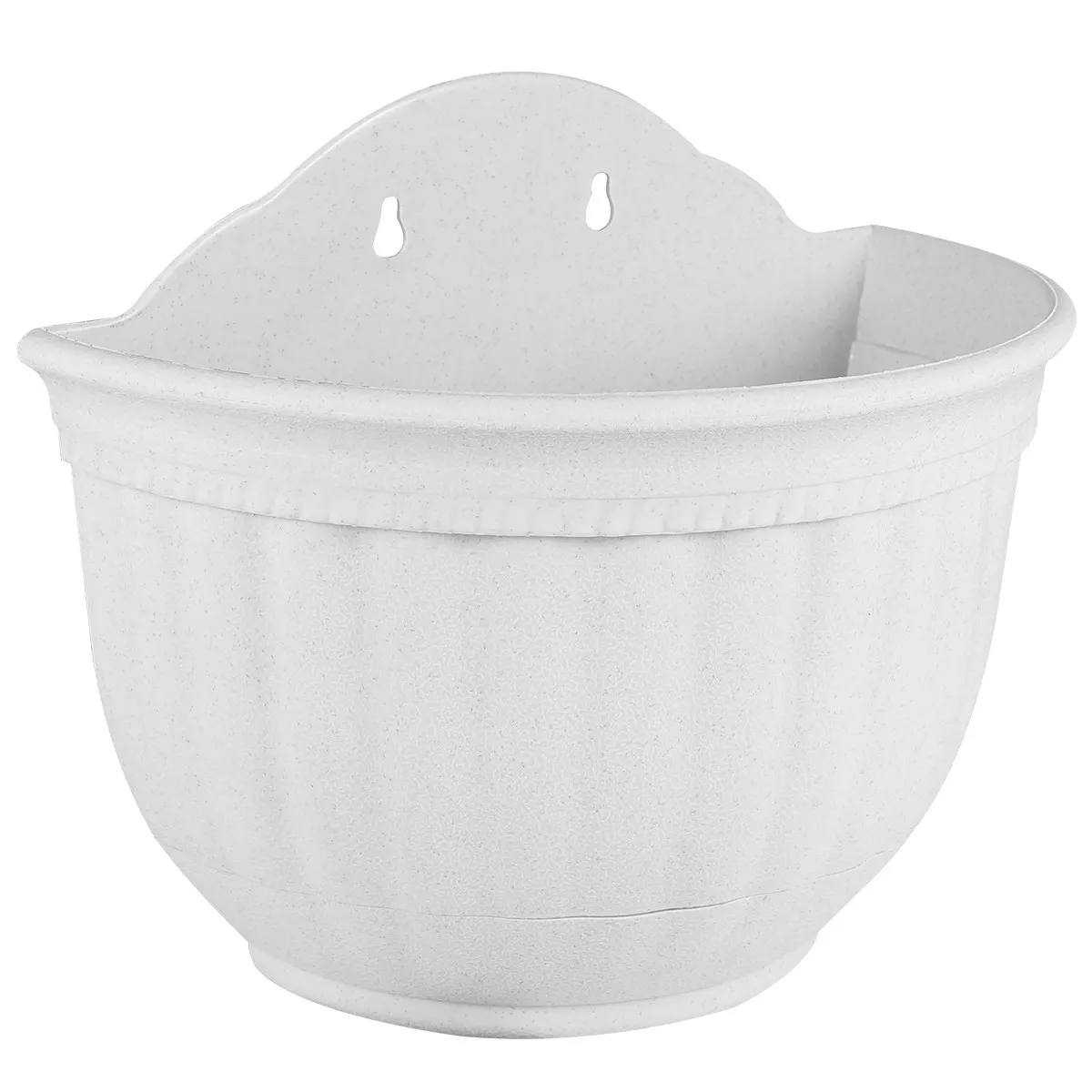 Semi-Circular Wall Hanging Flower Pot Imitation Pattern Space-Saving Hanging Pot Artistic Plant Display for Home Balcony