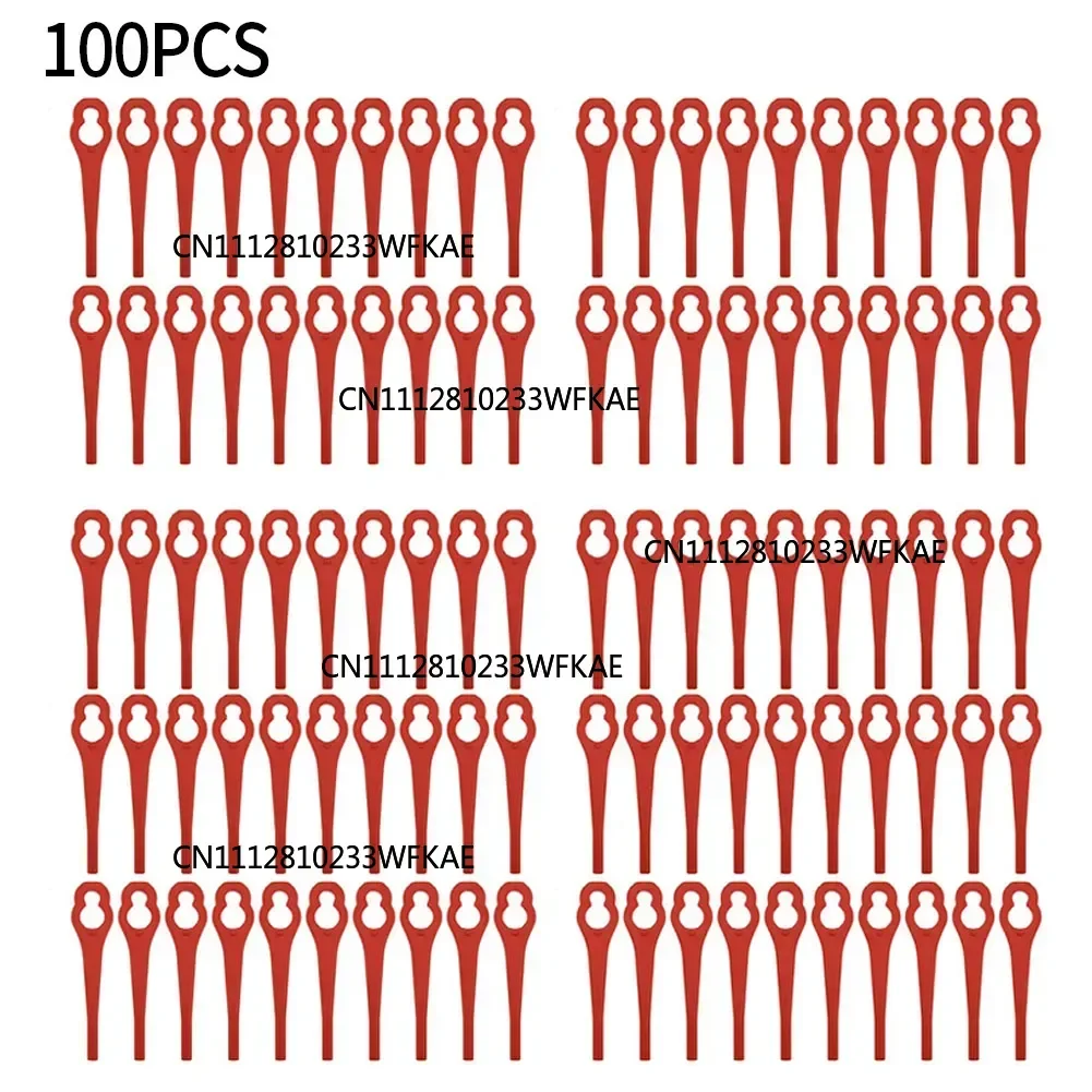 100Pcs For Ferrex & Aldi FAR 20-1 Grass Trimmer Plastic Blades 97699 Lawn Mower Replacement Blades Garden Tool Accessories