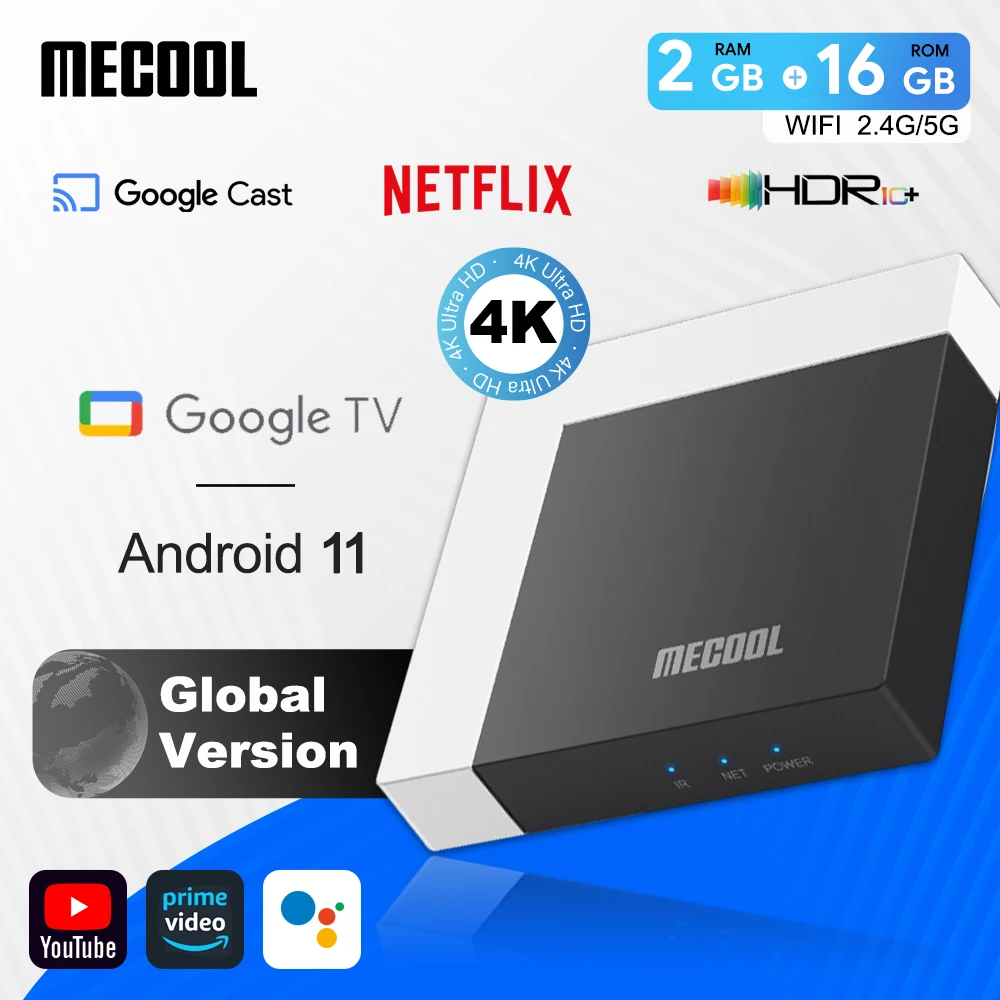 2024 Global Android TV Box KM7 Plus Android 11 Netflix 4k Google TV 2GB DDR4 16GB ROM100M LAN Internet S905Y4 Home Media Player