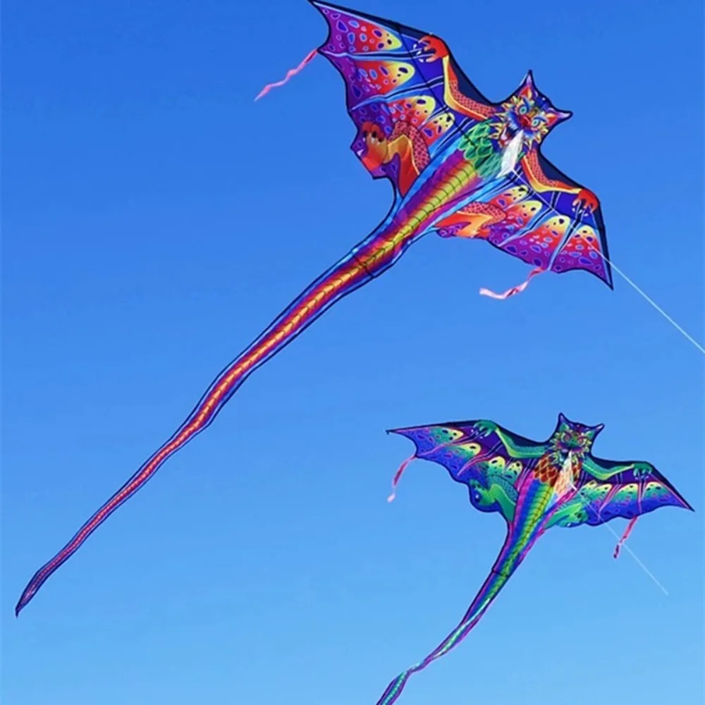 Easy to Fly Dragon Kite Pterosaur Good Flying Children's Kite with 100 Meter Kite Line Cartoon Outdoor Flying Toy Family Trips