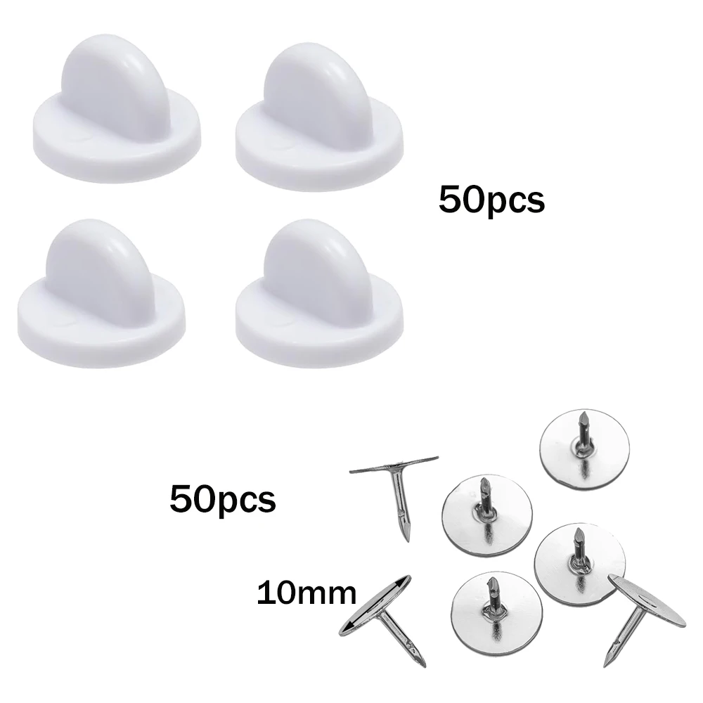 50pcs Pink Rubber Backs Blank Pin Base Keepers Replacement For DIY Handmade Brooch Clothing Accessories Jewelry Making Supplies image 3