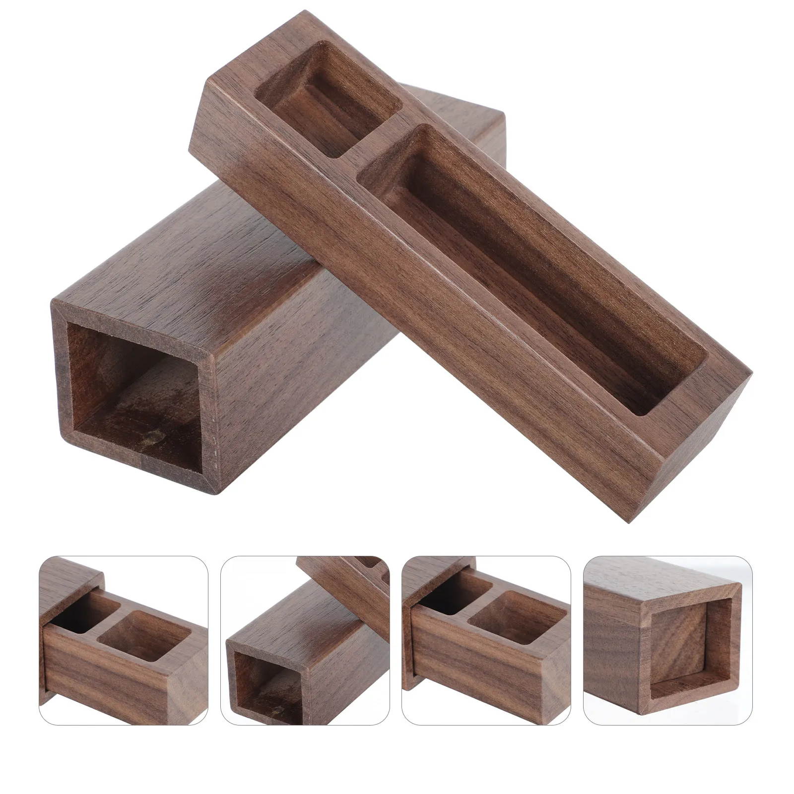 

1Pcs Wooden Stamper Jewelry Storage Box Natural Carved Necklace Pendant Organizer Case Retro Seal Storage Box Gift Dressing