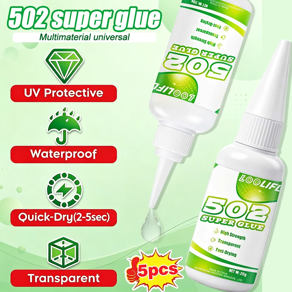 502 Super Glue Instant Quick Dry Adhesive Waterproof  Transparent Strong Bond Glue for Metal  Plastic Wood Ceramic Rubber Repair