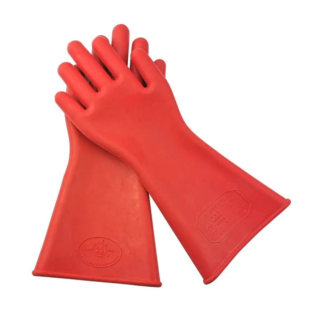 Gants isolants d'électricien rouges, mitaines d'isolation industrielle, caoutchouc résistant à la tension 220V, travail en toute sécurité, 5KV