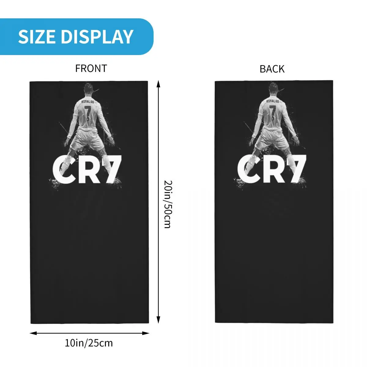 CR7 Cristiano Ronaldo Bandana Neck Cover Printed Wrap Scarf Warm FaceMask Hiking Fishing Unisex Adult Winter