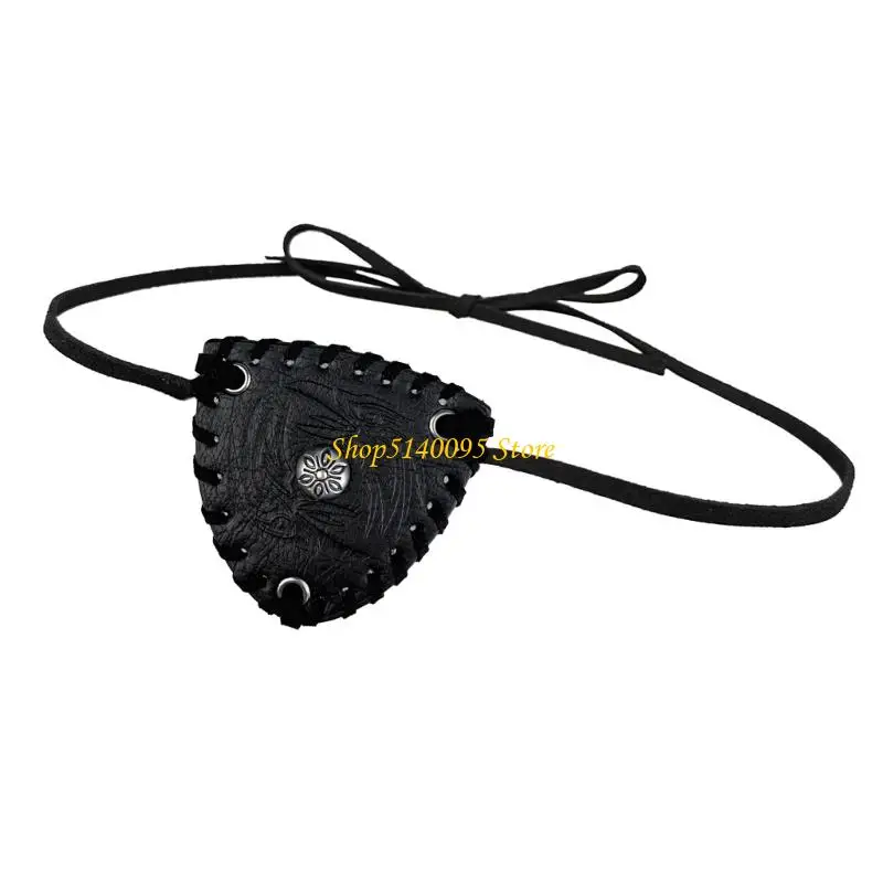 Dxae mittelalterlich geprägte Augen Patches Vintage Leder Augenmaske Larp Cosplay Accessoires Piratenauge für Männer Halloween