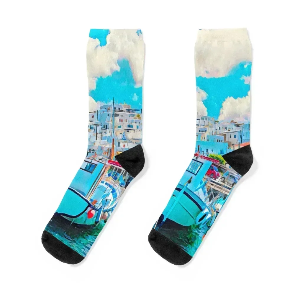 

Kos Greece Socks Run aesthetic floral retro Luxury Woman Socks Men's