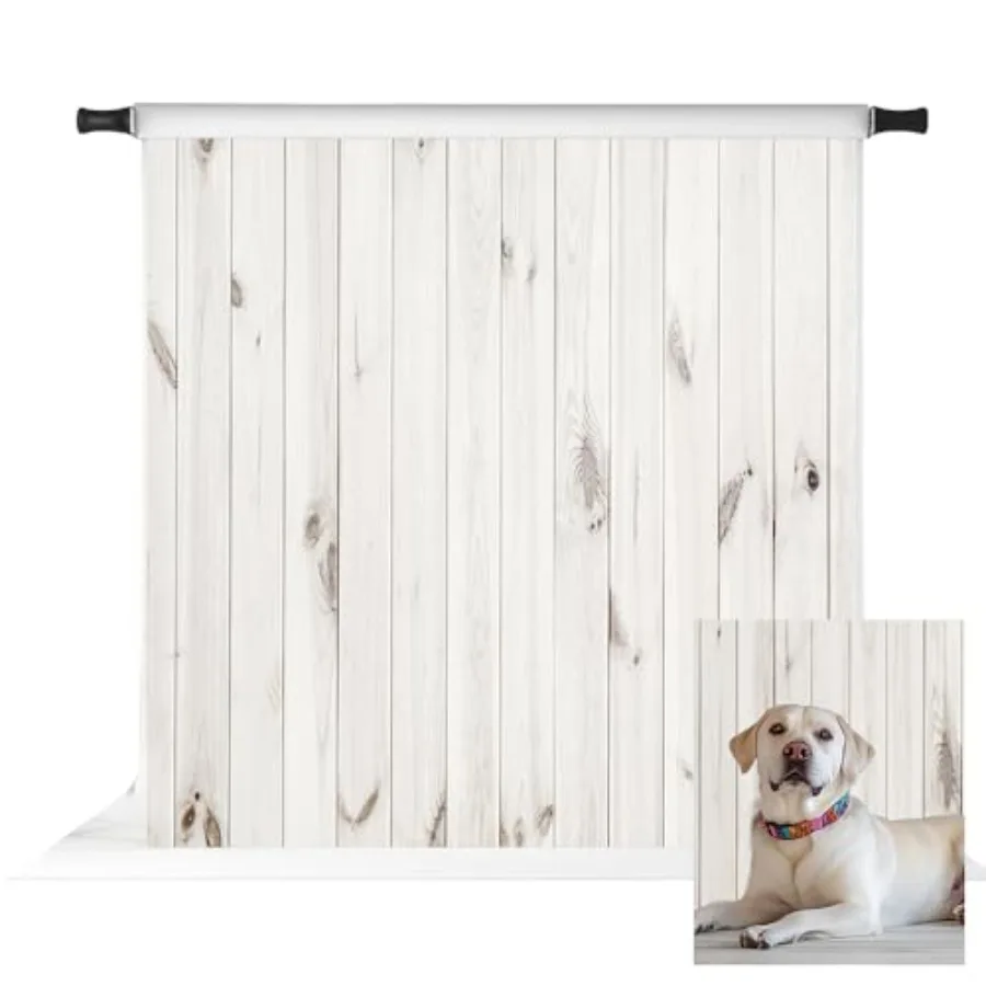 

8x8ft White Wood Photography Backdrop Wooden Pattern Texture Background Studio Photo Props