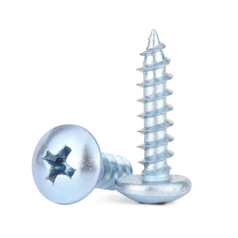 5~35PCS Blue Zinc Phillips Large Flat Self Tapping Screws M3 M4 M5 M6 Blue Zinc Plated Hardened Mushroom Self Tapping Wood Screw