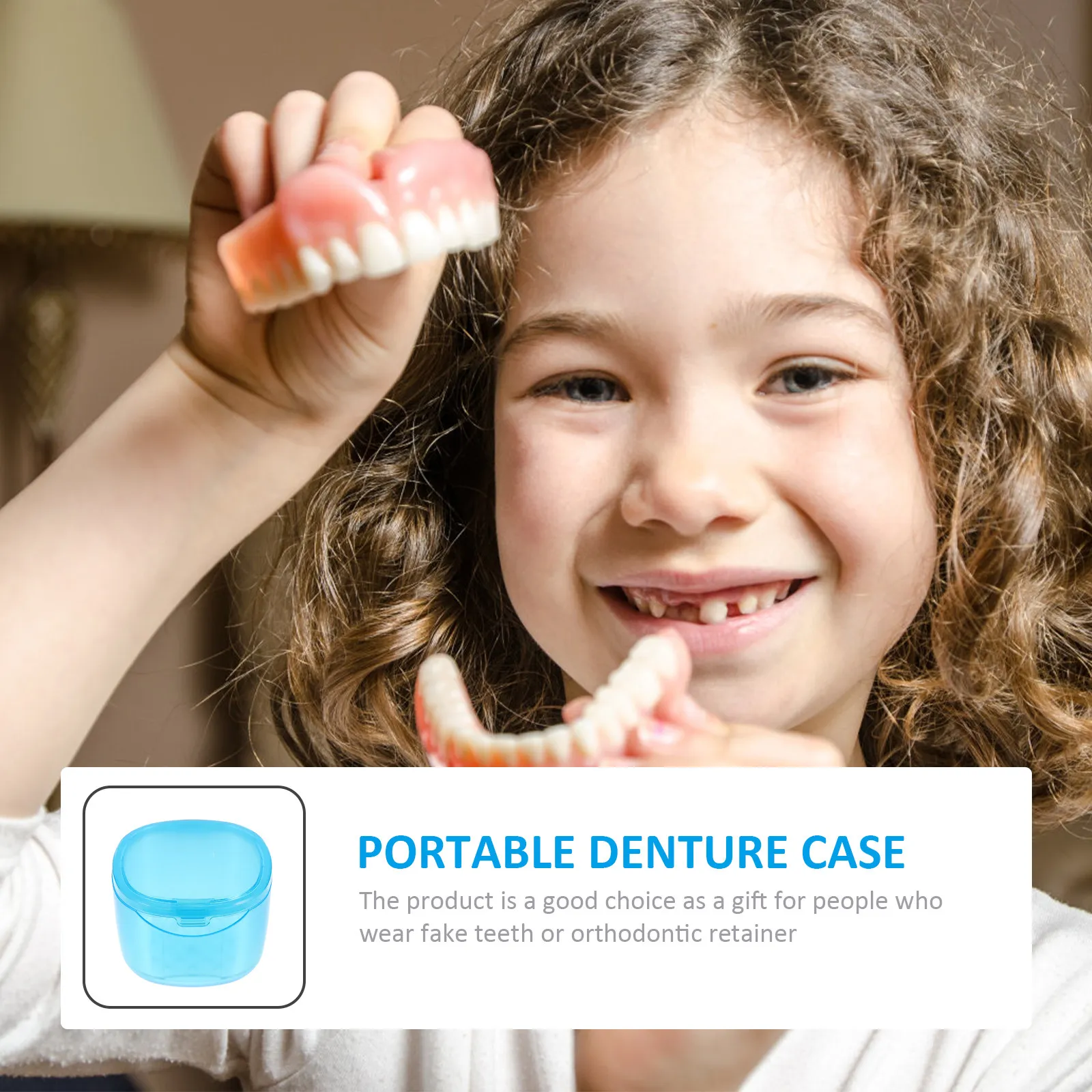Professional Denture Container Strong Crack Resistant Design Small Exquisite Portable Case for Denture Retainer Storage Daily