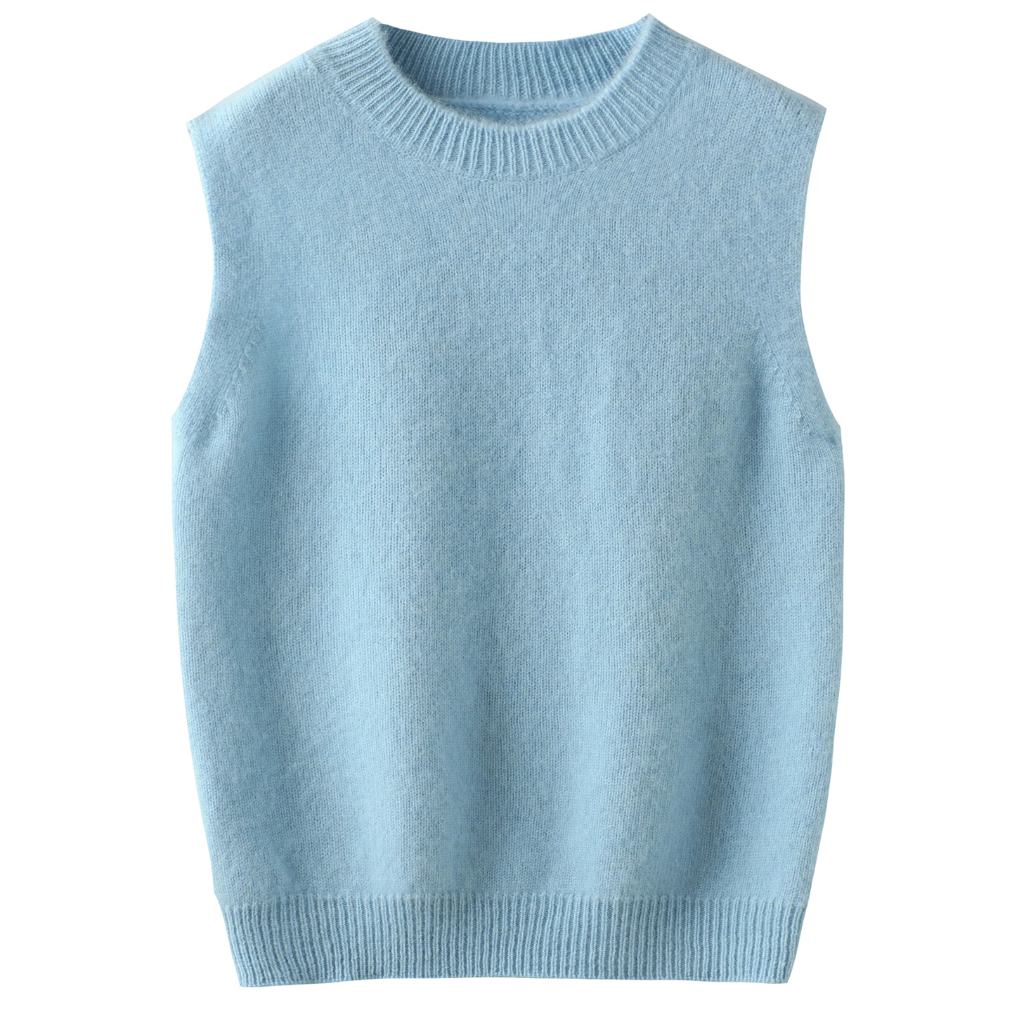 Kid's Basic Model Pure Wool Vest Sweater Thick O-neck Boys Girls Children 100% Wool Sleeveless Solid Teenager Tops Waistcoat