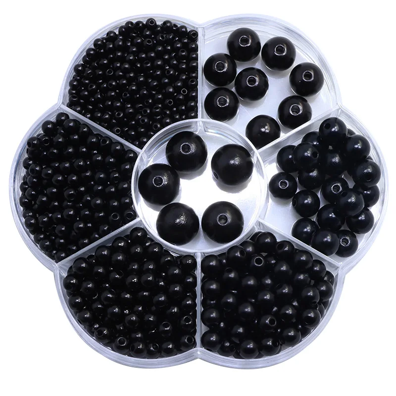 1150Pcs 3/4/5/6/8/10/12mm Beads With Hole Pearls Round Acrylic Imitation Round Pearl DIY For Jewelry Making Craft