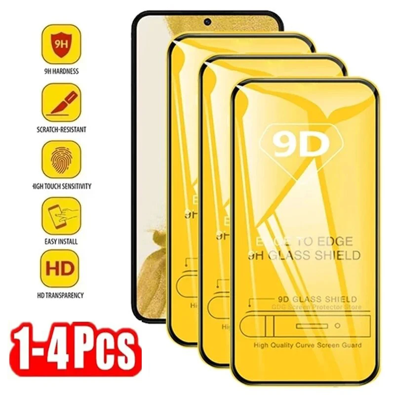 9D Screen Protector Tempered Glass For Samsung S23 S24 Ultra S22 S21 S20 FE S10 Lite Note 20 10 Lite M52 M51 M32 A54 A55 Glass