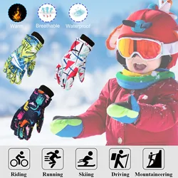 Camouflage Size Girls Gloves Ski Warm Snow Windproof Boys Kids Snowboarding M/L Winter Outdoor Skating Kids Mittens Boys 5