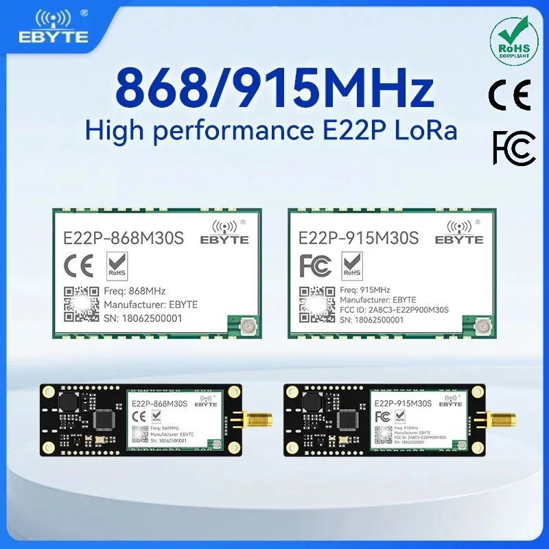 LoRa Wireless Module SX1262/SX1268 433/868/915MHz EBYTE E22P Series LoRa Spread Spectrum ESD 30dBm SPI