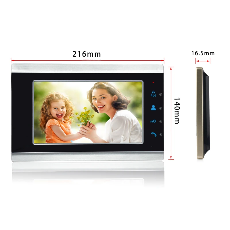 1080P 7" Wired video intercom system with lock ring doorbell video doorphone IR night vision intercom device waterproof IDcard