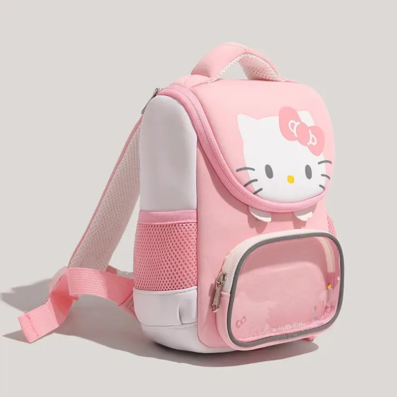 Miniso Sanrio Hellokitty Lolita Small Backpack Students Transparent Pocket Schoolbags Girls Cartoon KT Kawaii Backpack 2024