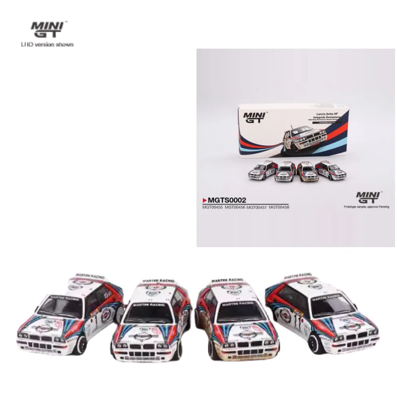 

В наличии 1:64 Набор из четырех автомобилей Lancia DeltaHF литая под давлением миниатюрная модель автомобиля из сплава, подарочная игрушка для мальчика, коллекционное украшение для взрослых.