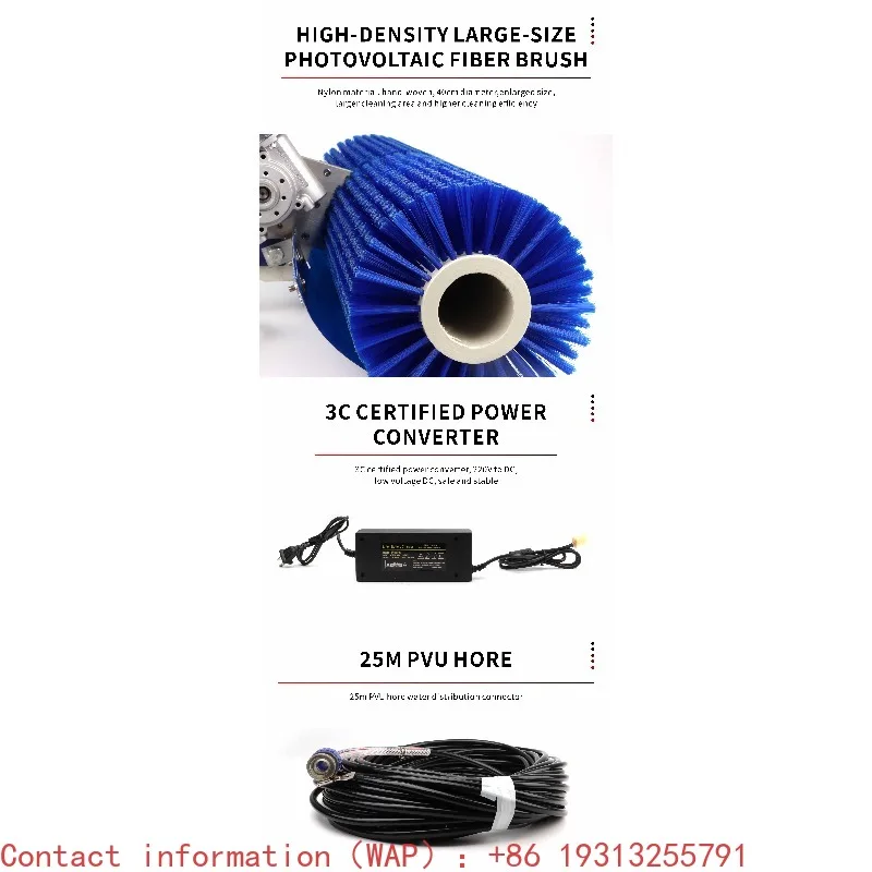 

【From China】Efficient cleaning with Solar Panel Cleaning Brush - Rotating for washing solar panel with a spare brush head