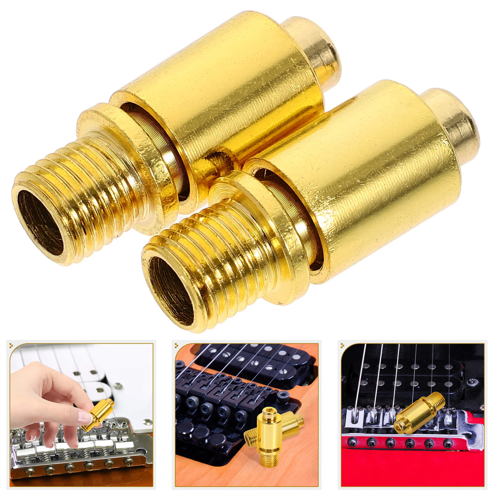 

2 Pcs Guitar Electric Shaker Jack Accessory Major Socket Parts and Accessories Golden Tremolo Stabilizer