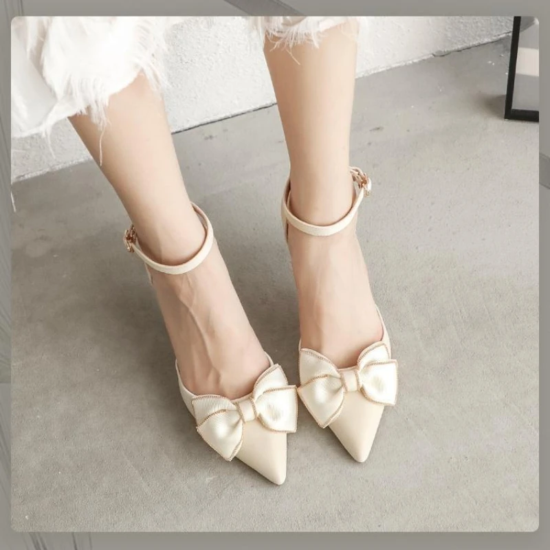 Medium Heel Heels Women's Shoes Trend Pointed Toe Butterfly Stilettos Elegant Dress Weddings Bridal Party White Designer 2026