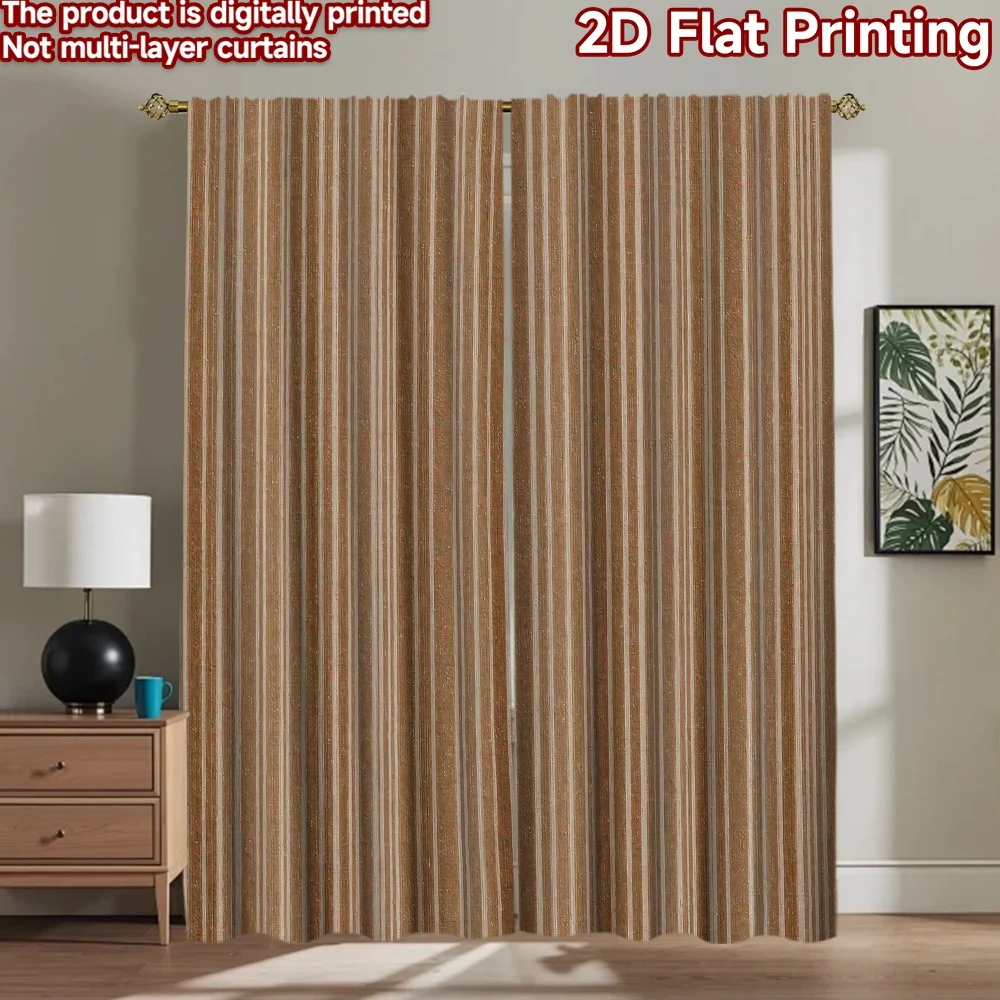 

1pc 2D flat Photography Backdrop Photography Backdrop Brown Vertical Stripes 100% Polyester Family Party Use for Bedroom