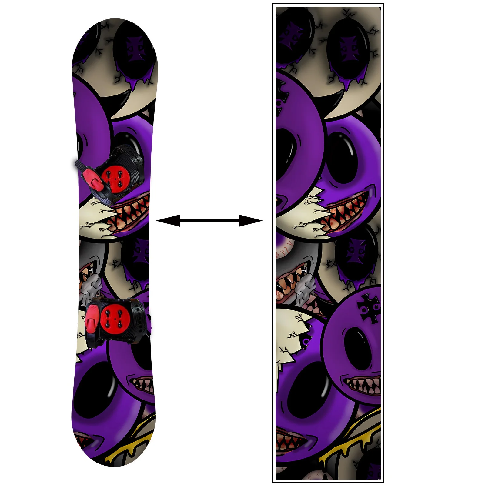 

1 piece, green purple skull funny, trendy snowboard sticker, snowboard personalized decoration sticker, snowboard sticker,