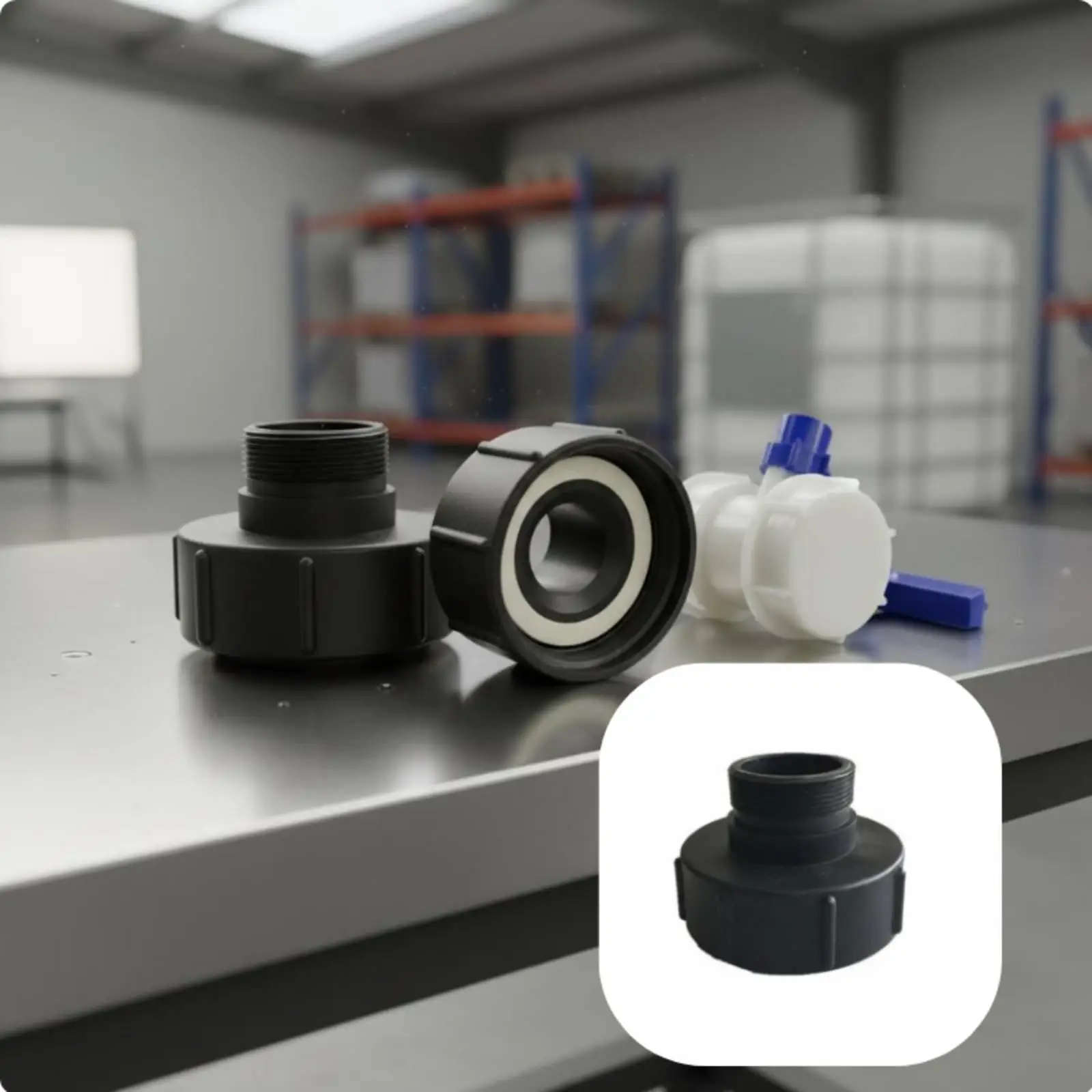 IBC Tote Thread Adapter 95mm to 3/4 Inch Garden Hose Fitting for Rainwater Harvesting and Liquid Waste Disposal