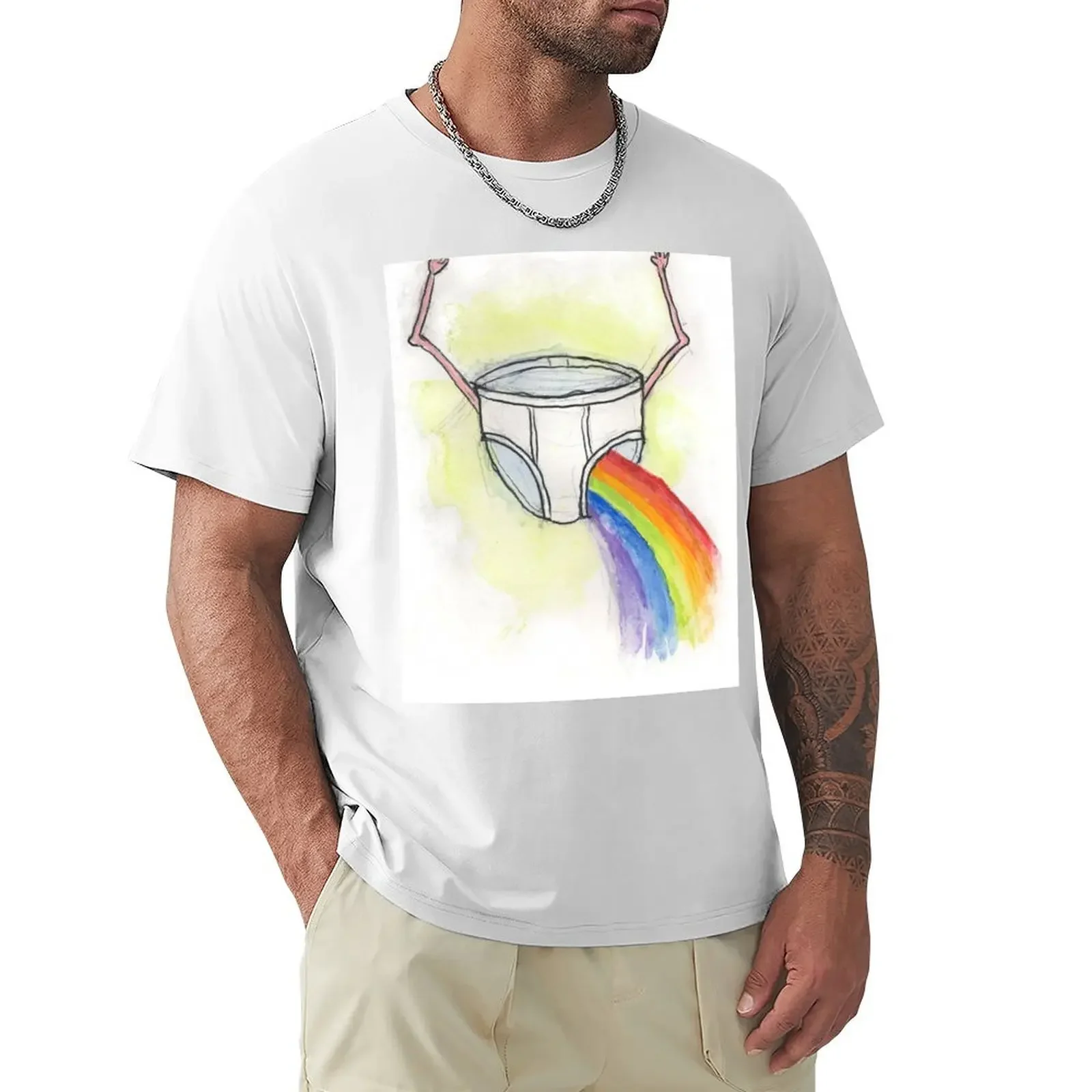 

A Rainbow, Briefly T-shirt kawaii clothes sports fans plus sizes men clothes