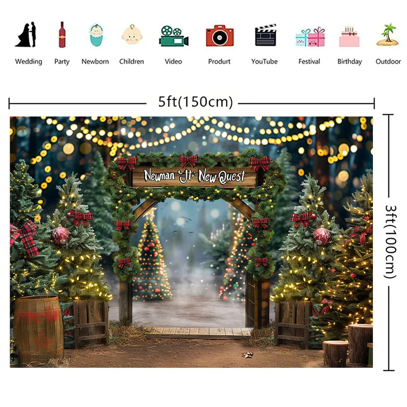 Mocsicka Christmas Photography Background Winter Xmas Wreath Decoration Props Holiday Party Family Photo Backdrops Studio