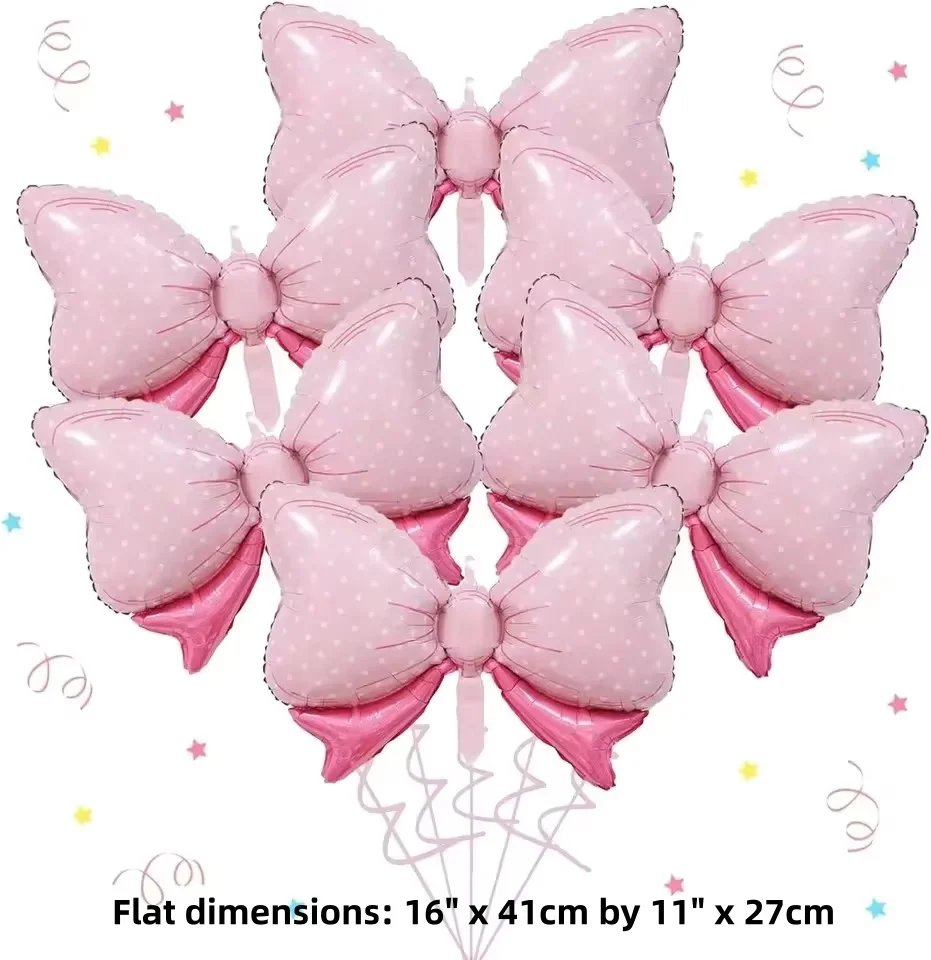 6 Stück Rosa Schleifenballons Mini-Schleifenballons Hochzeit Geburtstag Party Dekoration Brautparty Geschenk Ballon Dekorationszubehör – Detail 1